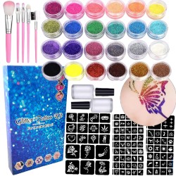 Zestaw do robienia tatuaży Tatuaże brokatowe BROKATY Tattoo Glitter Kit