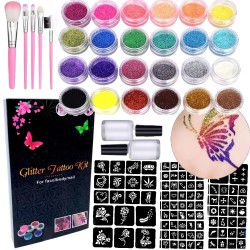 Zestaw do robienia tatuaży Tatuaże brokatowe BROKATY Tattoo Glitter Kit