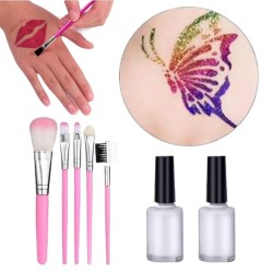 Zestaw do robienia tatuaży Tatuaże brokatowe BROKATY Tattoo Glitter Kit