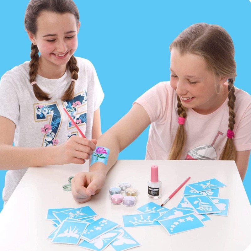 Zestaw do robienia tatuaży Tatuaże brokatowe BROKATY Tattoo Glitter Kit