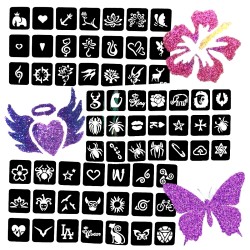 Zestaw do robienia tatuaży brokatowych Glitter Tattoo Kit 73 el.