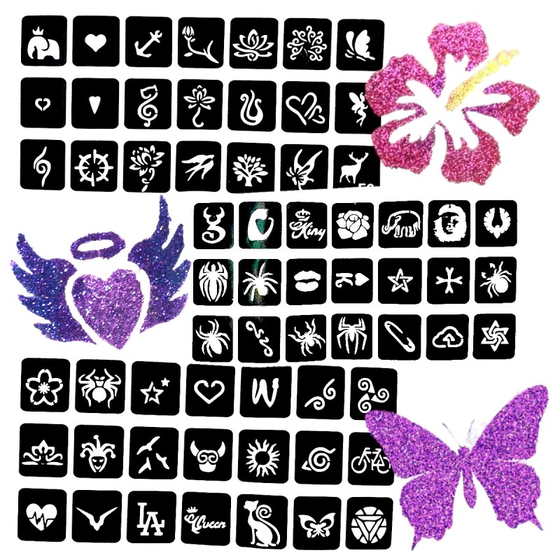 Zestaw do robienia tatuaży brokatowych Glitter Tattoo Kit 73 el.