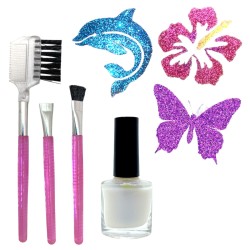 Zestaw do robienia tatuaży brokatowych Glitter Tattoo Kit 73 el.