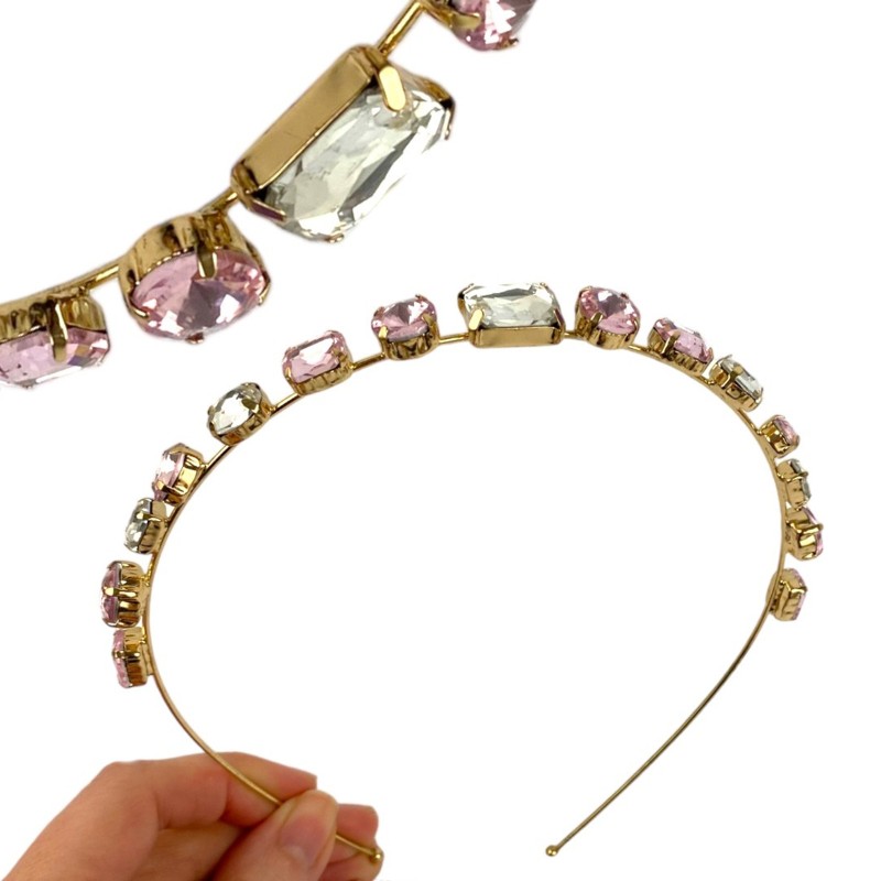 Diadem opaska do włosów z kryształkami kryształki