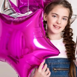 Balon foliowy gwiazdka gwiazda 45cm róż fuksja