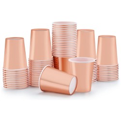 Kubeczki papierowe różowe złoto rose gold 6 szt.