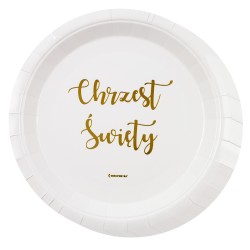 Talerzyki papierowe Chrzest Święty 23cm 6 szt