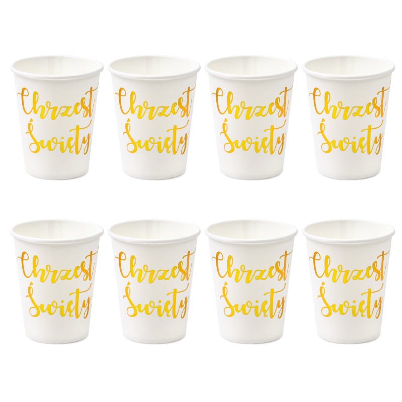 Kubeczki papierowe Chrzest Święty 8 szt