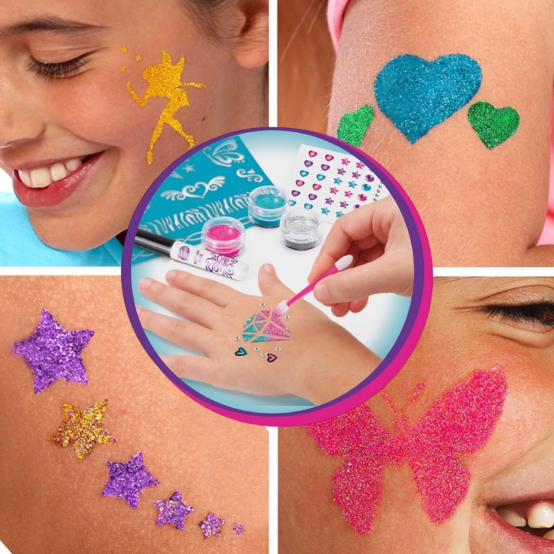 Zestaw do robienia tatuaży brokatowych Glitter Tattoo Kit 73 el.