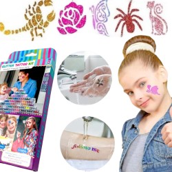 Zestaw do robienia tatuaży brokatowych Glitter Tattoo Kit 73 el.