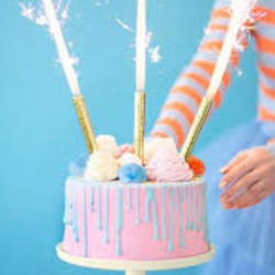 Fontanna tortowa ZŁOTA ZŁOTE Race na tort 12 cm 2 szt