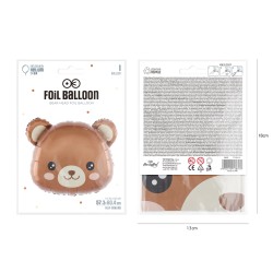 Balon foliowy głowa misia Woodland 57x60 cm