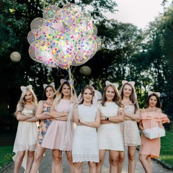 7753 Balony lateksowe z konfetti mix kolorów 12 cali 30 cm