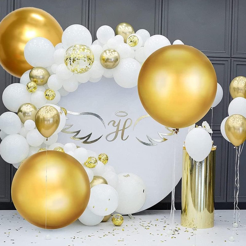 Duże Balony lateksowe 18 cali złote chrom Glossy 45cm