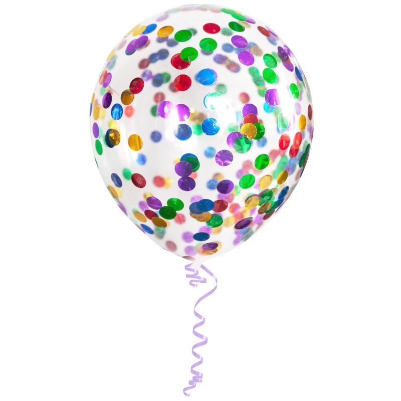 7753 Balony lateksowe z konfetti mix kolorów 12 cali 30 cm