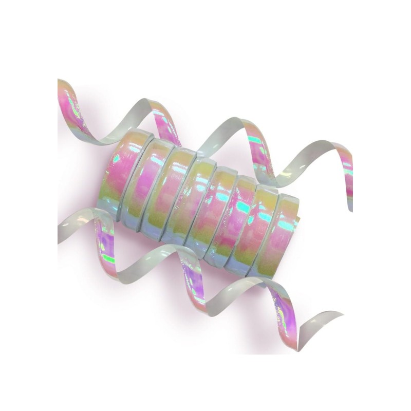 Wstążka plastikowa do balonów prezentów PERŁOWA holo 90m