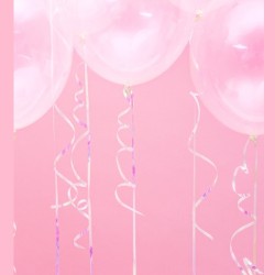 Wstążka plastikowa do balonów prezentów PERŁOWA holo 90m