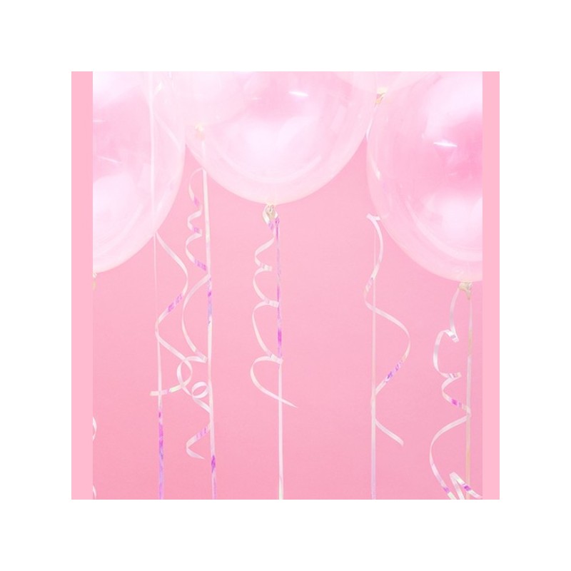 Wstążka plastikowa do balonów prezentów PERŁOWA holo 90m