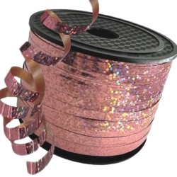 Wstążka plastikowa Rose Gold hologramowa 92m