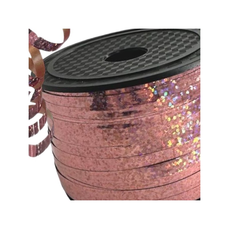 Wstążka plastikowa Rose Gold hologramowa 92m