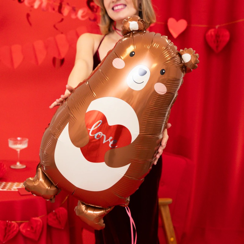 Balon foliowy Miś z sercem Love 48x79cm