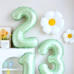 Balon foliowy cyfra zielony metaliczny pistacja 100cm