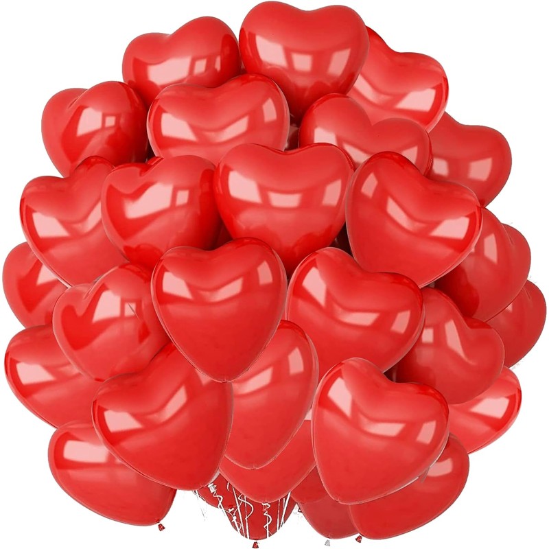 Balony serce lateksowe gładkie czerwone 30 cm