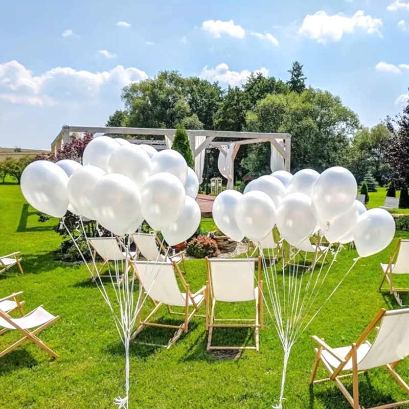 Balony lateksowe białe perłowe 10 cali