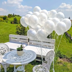 Balony lateksowe białe perłowe 10 cali