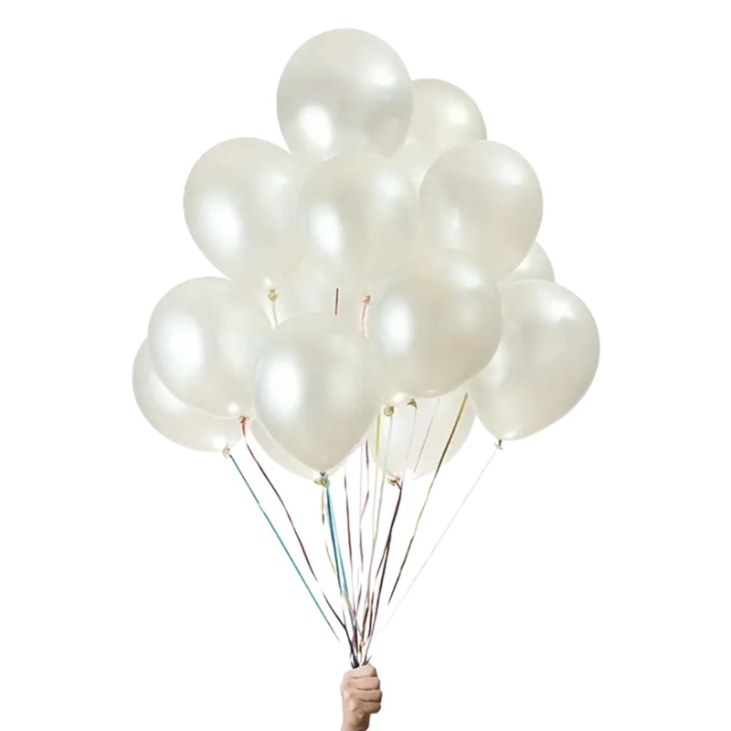 Balony lateksowe białe perłowe 10 cali