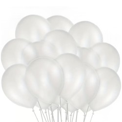 Balony lateksowe białe perłowe 10 cali