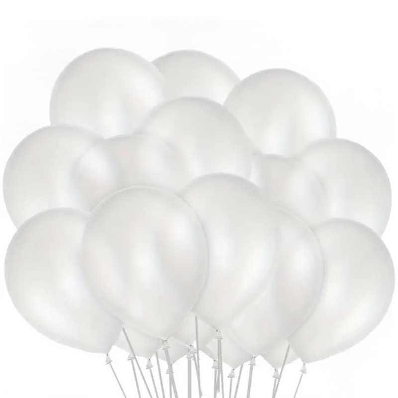 Balony lateksowe białe perłowe 10 cali