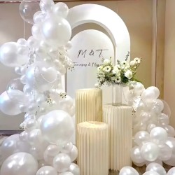 Balony lateksowe białe perłowe 10 cali