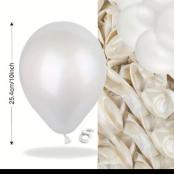 Balony lateksowe białe perłowe 10 cali