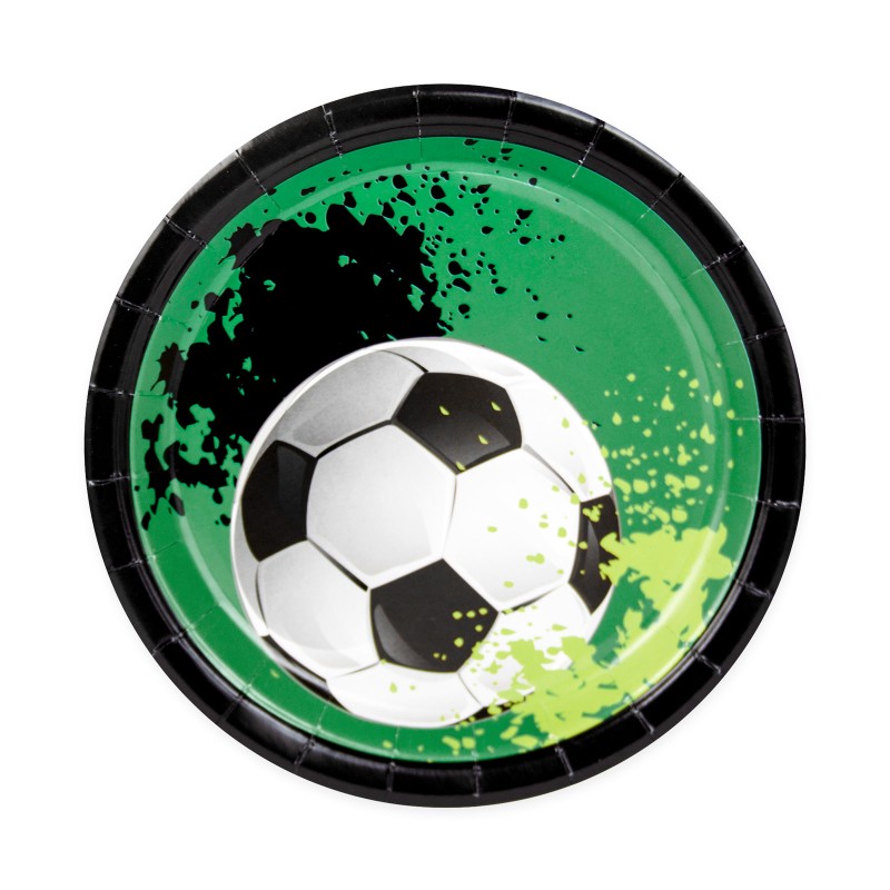 Talerzyki papierowe Piłka nożna futbol 6szt 18cm