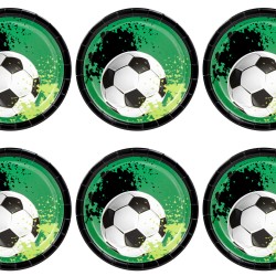 Talerzyki papierowe Piłka nożna futbol 6szt 18cm