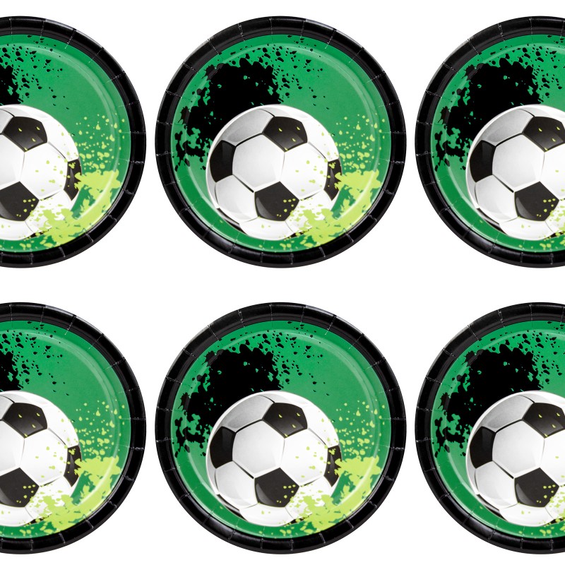Talerzyki papierowe Piłka nożna futbol 6szt 18cm