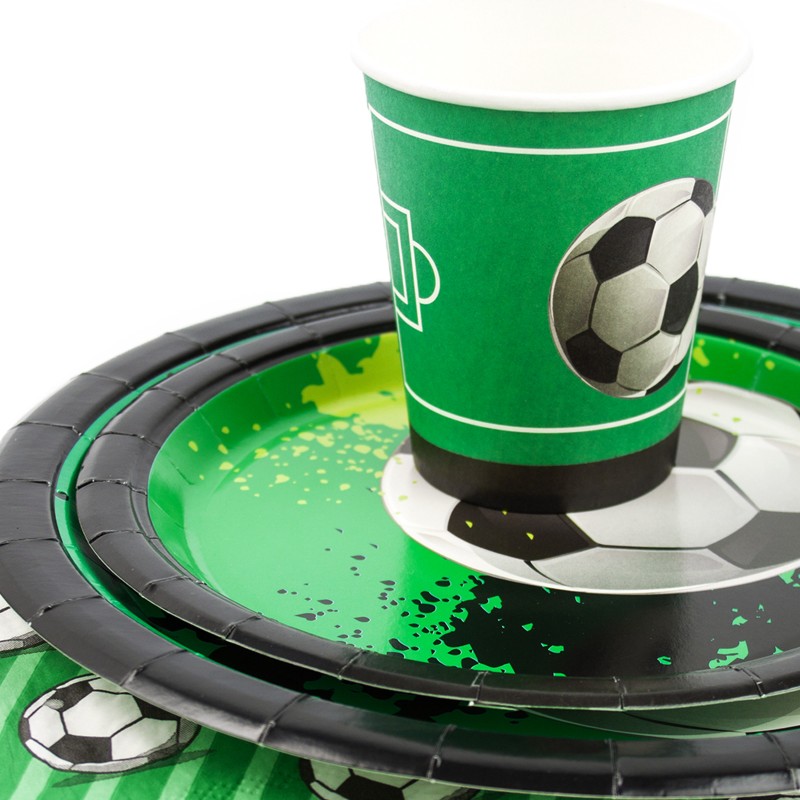 Talerzyki papierowe Piłka nożna futbol 6szt 23cm