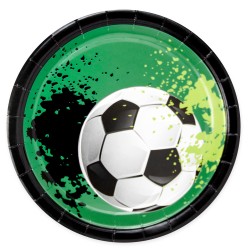 Talerzyki papierowe Piłka nożna futbol 6szt 23cm