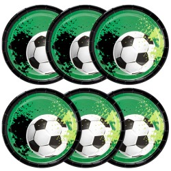 Talerzyki papierowe Piłka nożna futbol 6szt 23cm