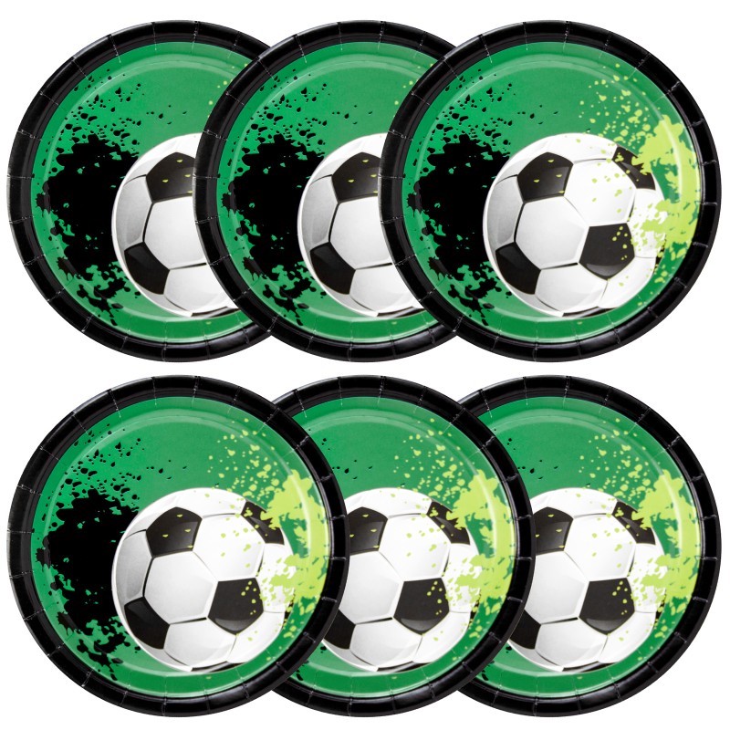 Talerzyki papierowe Piłka nożna futbol 6szt 23cm