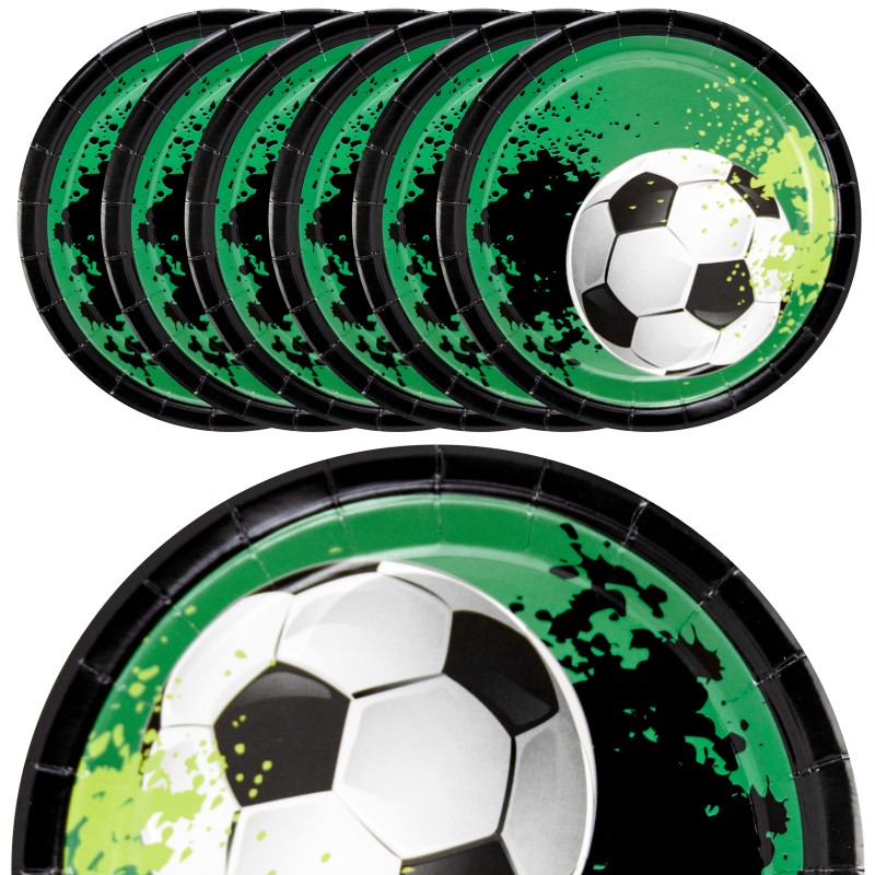 Talerzyki papierowe Piłka nożna futbol 6szt 23cm