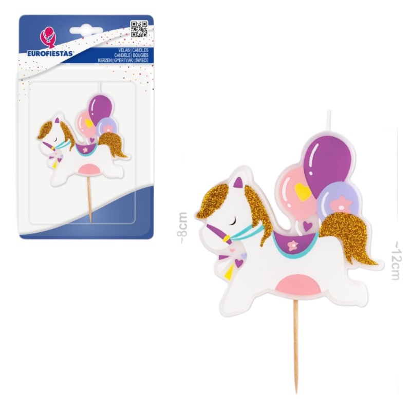 Świeczka jednorożec z balonikami