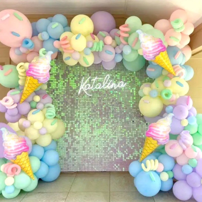 Balon Foliowy słodki tęczowy lód w wafelku 42x92