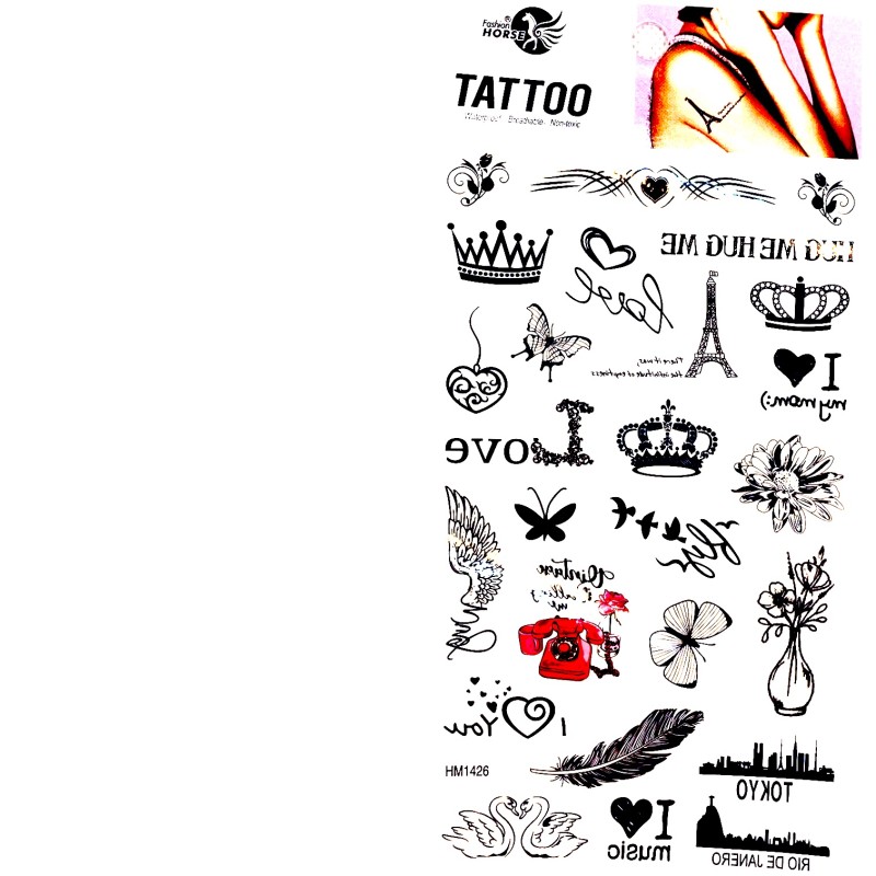 Tatuaże zmywalne Tattoo czarne henna