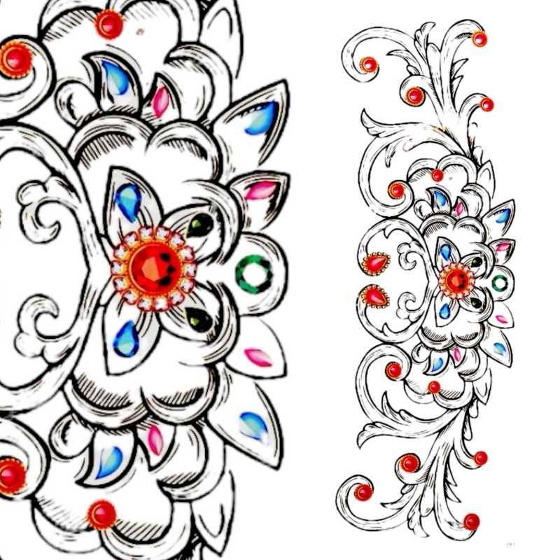 Tatuaż zmywalny kamienie kryształy