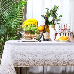 Obrus na stół imprezowy biały rose gold kropki 137x274cm