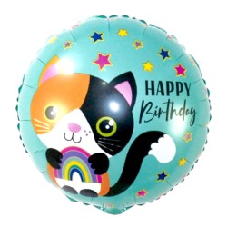 Balon foliowy Kotek z tęczą...