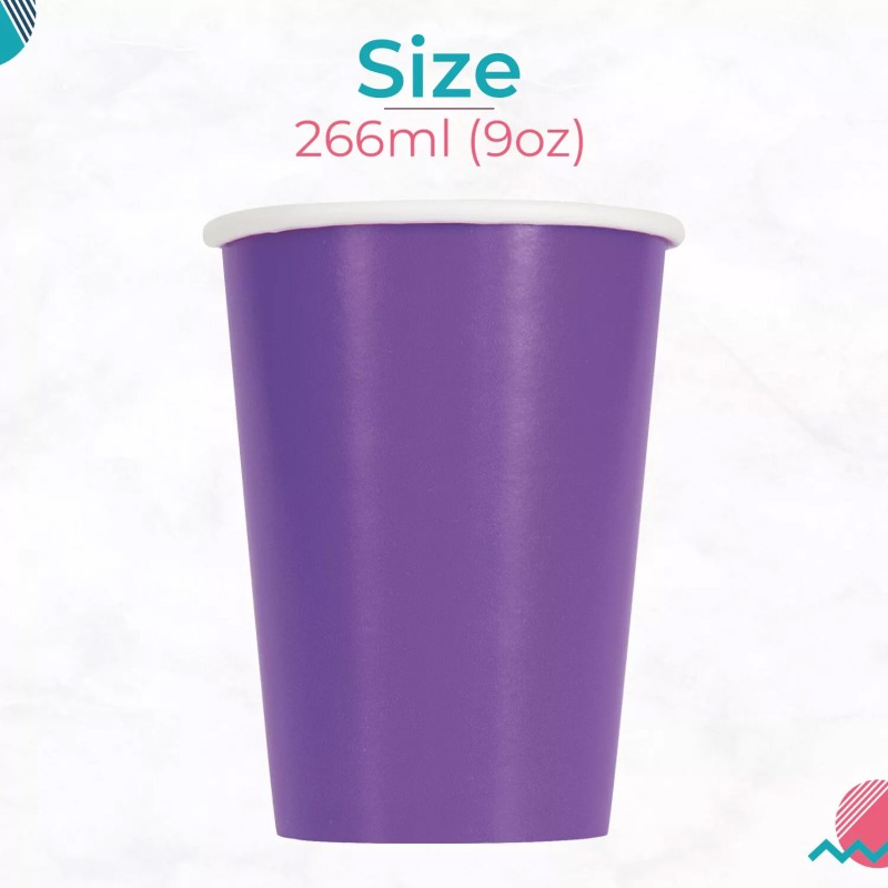 Fioletowe kubeczki papierowe 6szt.