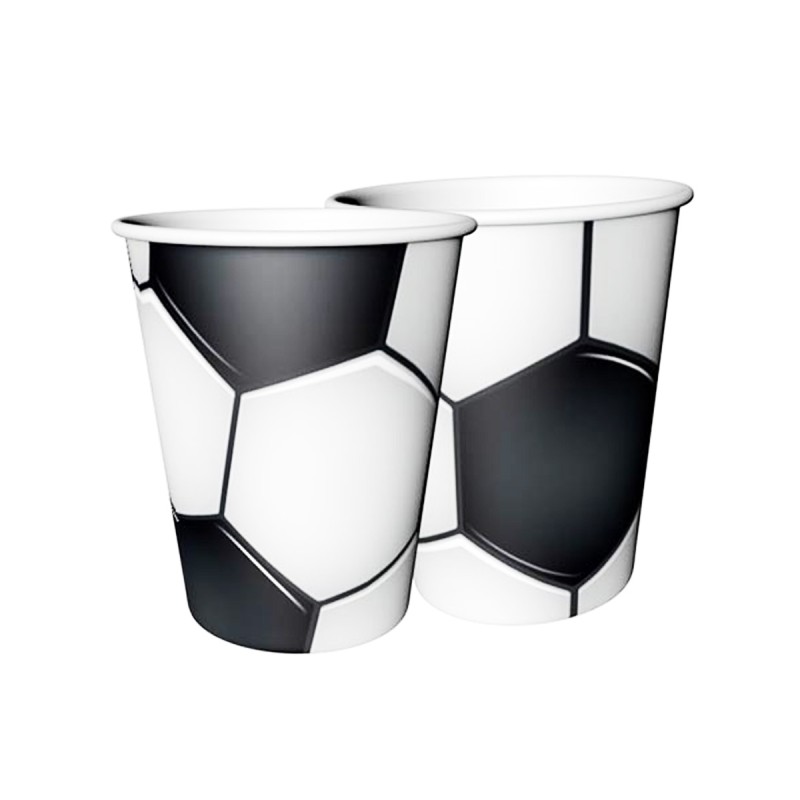 Kubeczki papierowe piłka football sportowe piłkarskie urodziny 6 szt.